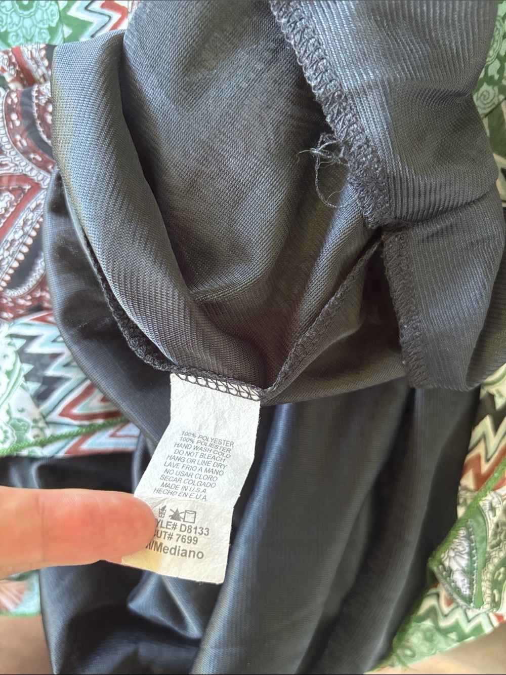 Karis Boho Strapless Maxi Tube Top Dress in Green and Brown sz M - Picture 7 of 7